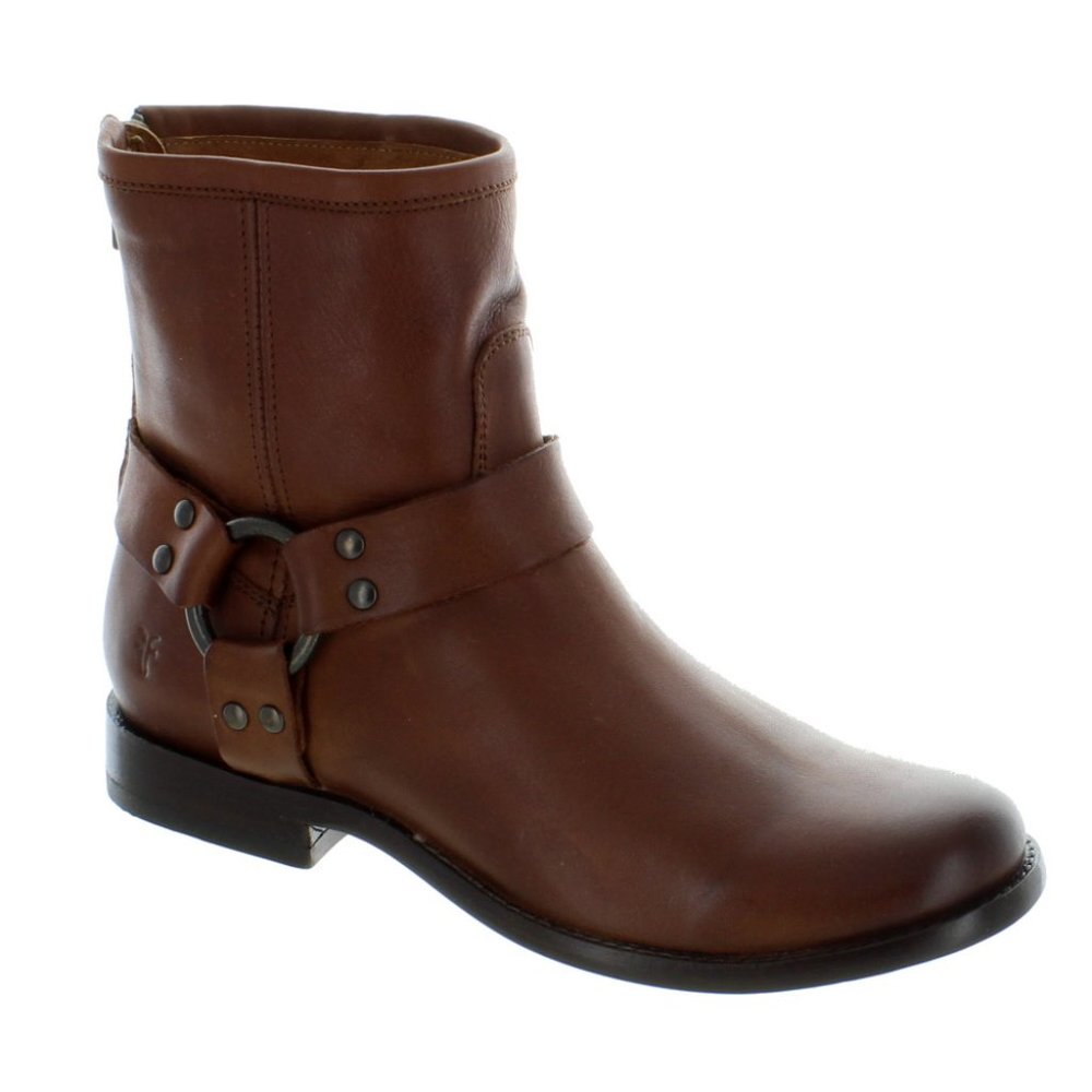 Frye Phillip Harness Boot (Short) in Brown